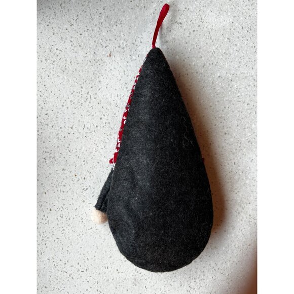 Nordic Style Christmas Gnome Ornament With Red & White Knit Hat And Faux Fur Bea - Picture 4 of 4